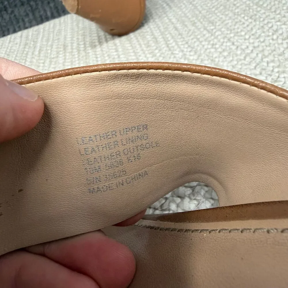 Tory Burch Gigi Wedge Sandals Strap Brown Leather Women’s 10 M